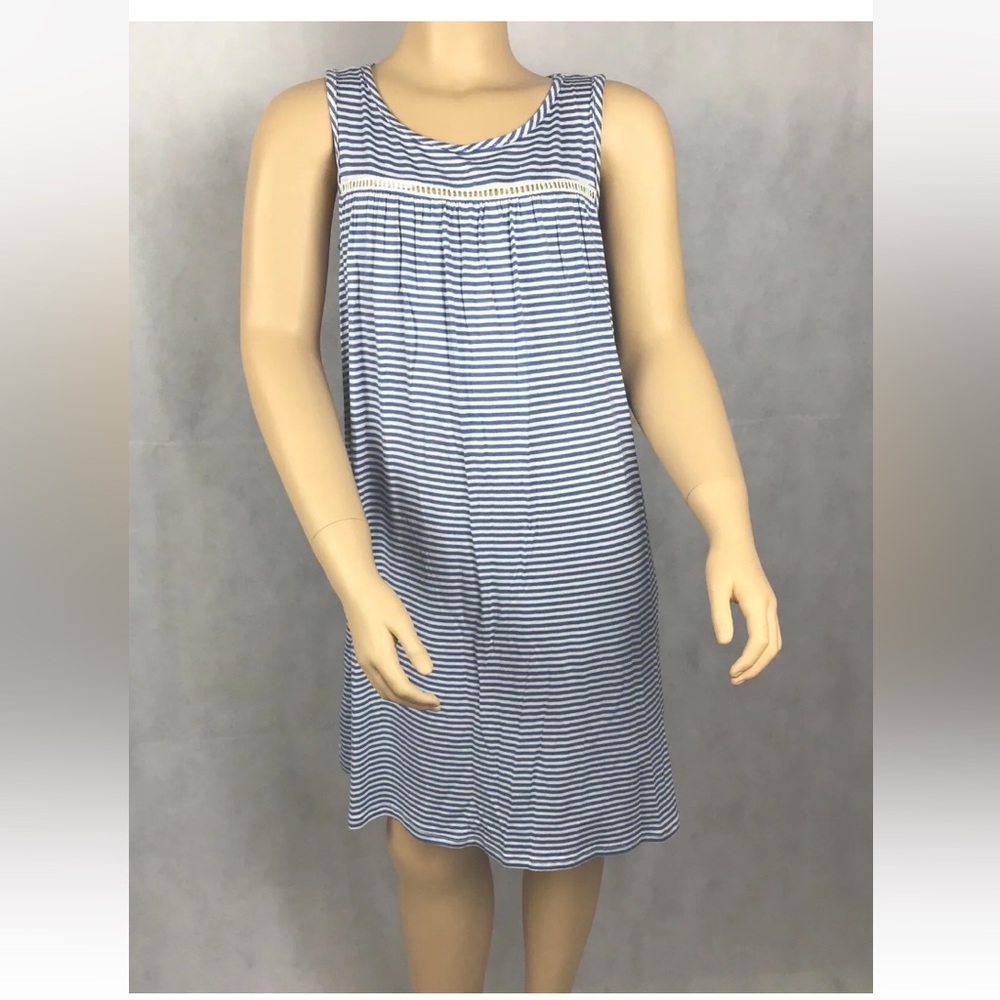 Paper Crane Girls Summer Dress Casual Playwear In Blue and White Stripes Sz 10🌸